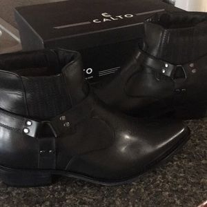 Calto T8112 3.3 In. Taller Zipper Boots, Mens 7.5